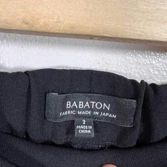 Aritzia Babaton Harvey Pleated Jogger Pant Size 2 Black Work Office Career - Picture 4 of 10